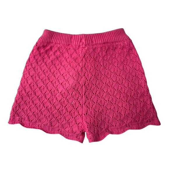 Zara Open Weave Knit Scalloped Top and Shorts Set Size 3-4 years Fuchsia Pink - Picture 6 of 14